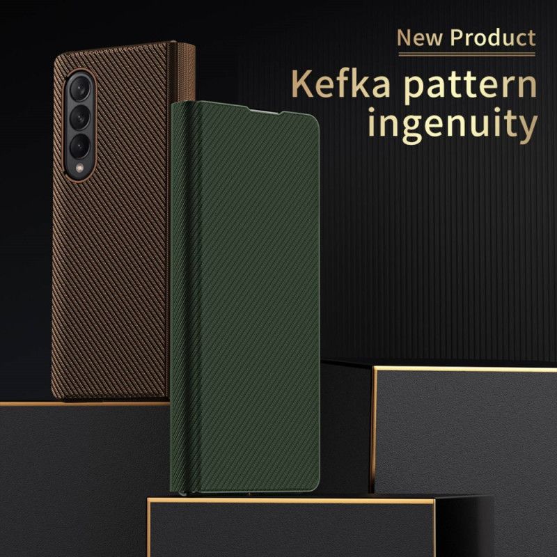 Flipové Puzdro Samsung Galaxy Z Fold 4 Kožené Puzdro Kefka