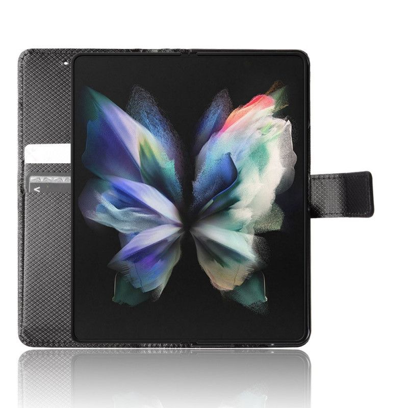 Kožené Puzdro Samsung Galaxy Z Fold 4 Diamantový Remienok