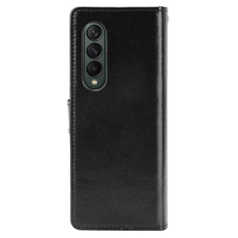 Kožené Puzdro Samsung Galaxy Z Fold 4 Klasický Pásik Z Hladkej Umelej Kože