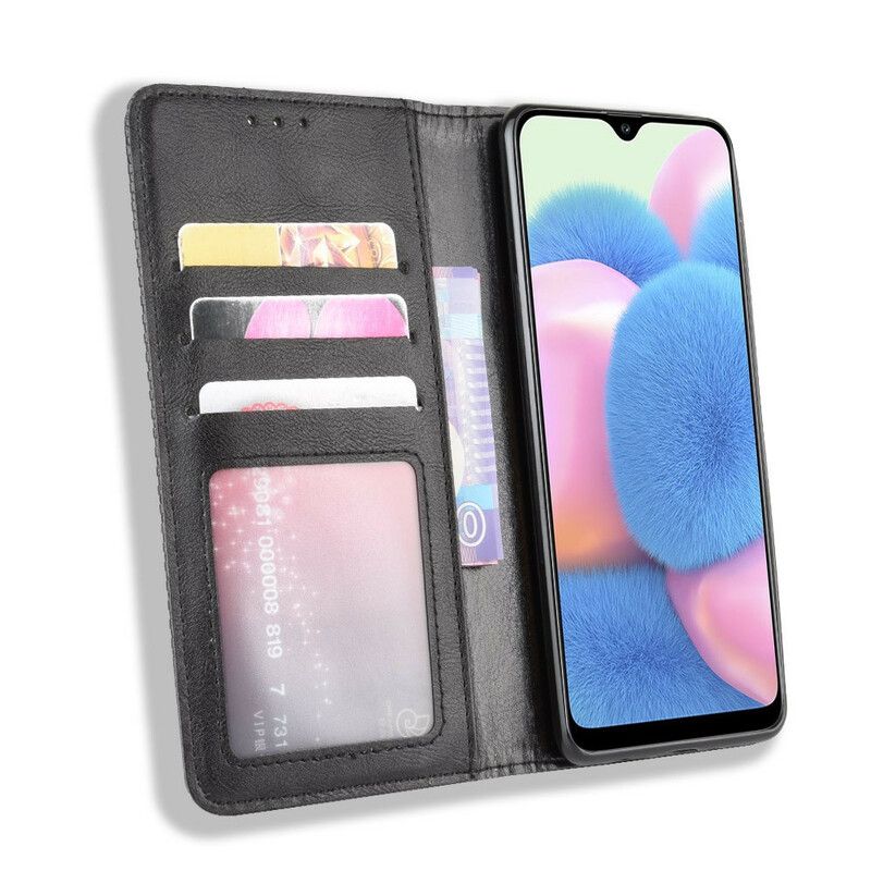 Flipové Puzdro Samsung Galaxy A41 Kožené Puzdro Štylizovaný Efekt Vintage Kože