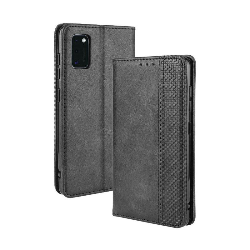 Flipové Puzdro Samsung Galaxy A41 Kožené Puzdro Štylizovaný Efekt Vintage Kože