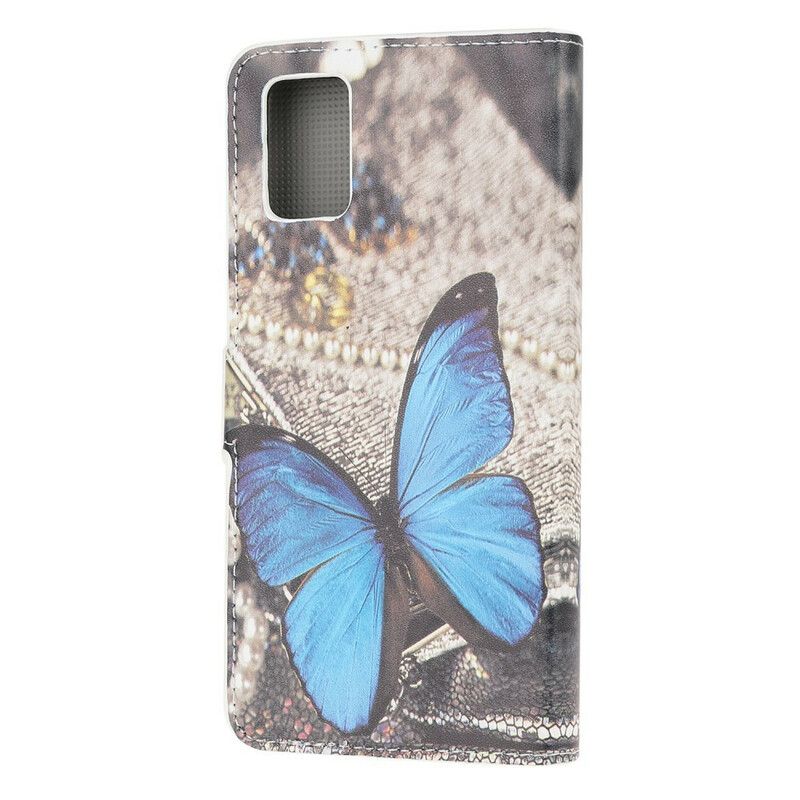 Kožené Puzdro Samsung Galaxy A41 Butterfly Prestige Blue