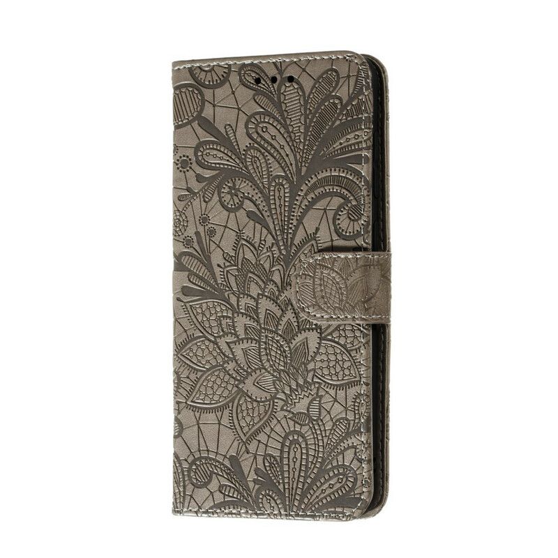 Kožené Puzdro Samsung Galaxy A41 Popruh Tribal Kvety