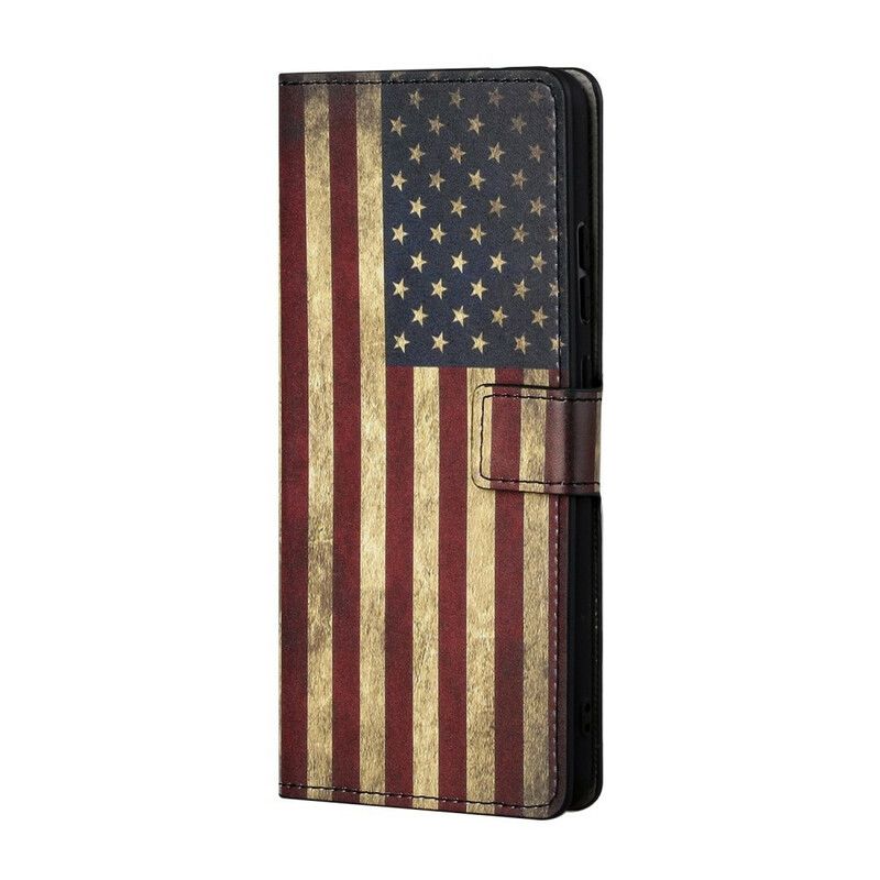Kožené Puzdro Samsung Galaxy S21 5G Americká Vlajka