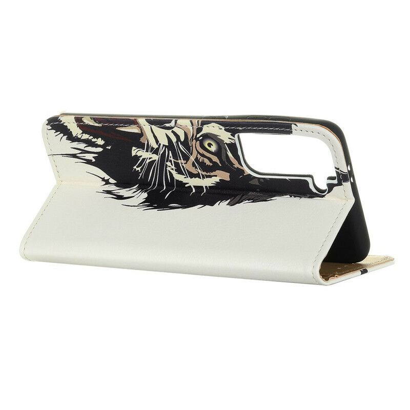 Kožené Puzdro Samsung Galaxy S21 5G Divoký Tiger