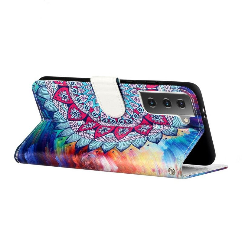 Kožené Puzdro Samsung Galaxy S21 5G Kráľ Mandala