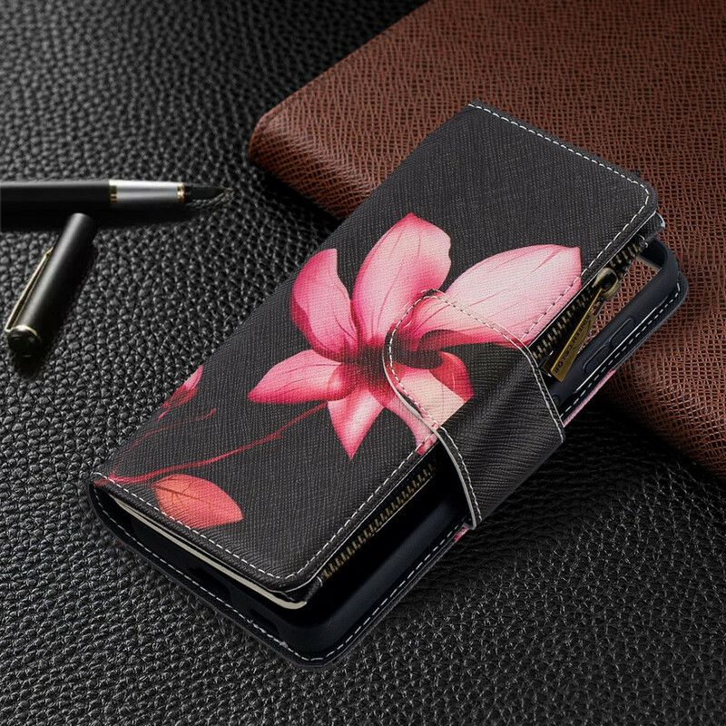 Kožené Puzdro Samsung Galaxy S21 5G Kvetinové Vrecko Na Zips