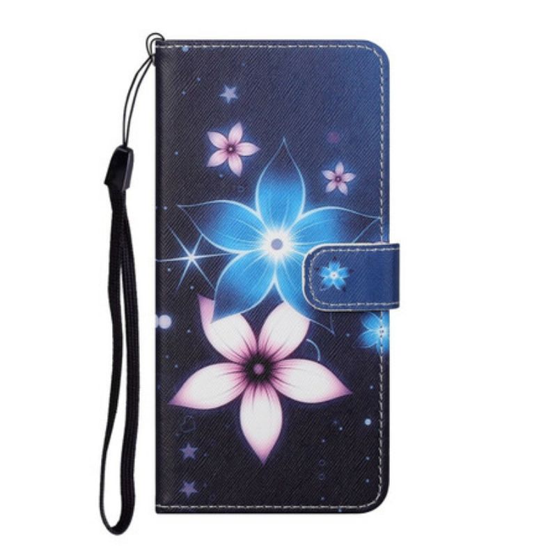 Kožené Puzdro Samsung Galaxy S21 5G Kvety Lunárneho Popruhu