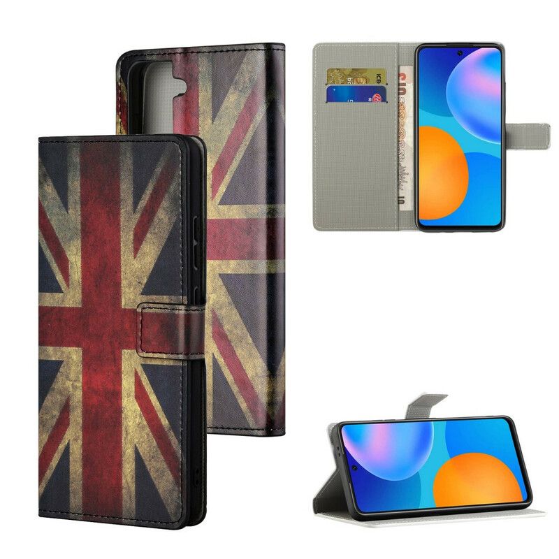 Kožené Puzdro Samsung Galaxy S21 5G Vlajka Anglicka