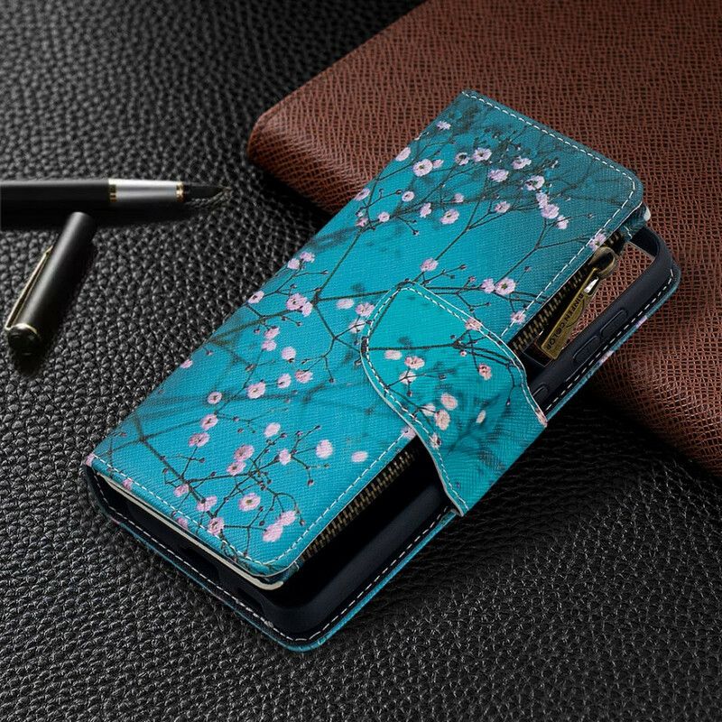 Kožené Puzdro Samsung Galaxy S21 5G Vrecko Na Stromček Na Zips