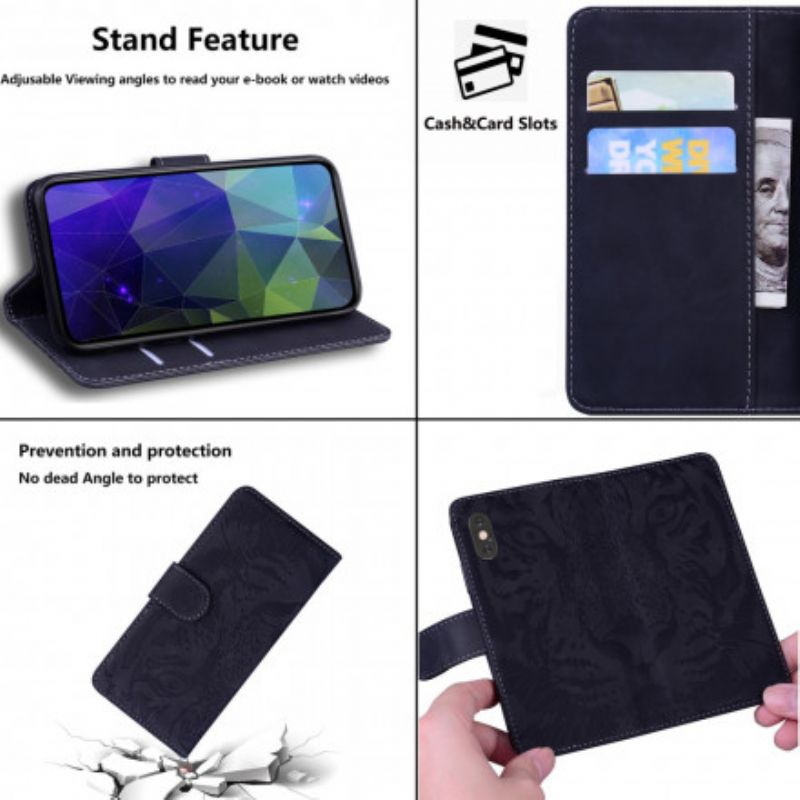 Peňaženkový Kryt Samsung Galaxy S21 5G Odtlačok Tváre Tigra