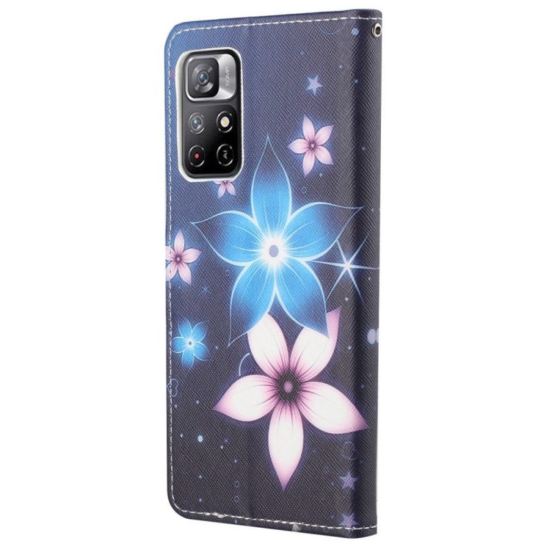 Flipové Puzdro Poco M4 Pro 5G Kvety Lunárneho Popruhu