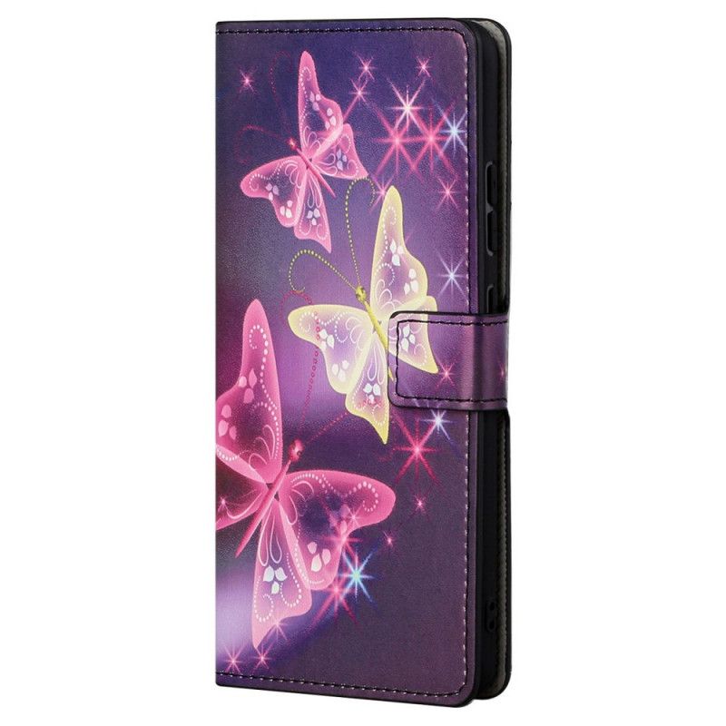 Kožené Puzdro Poco M4 Pro 5G Motýle A Kvety