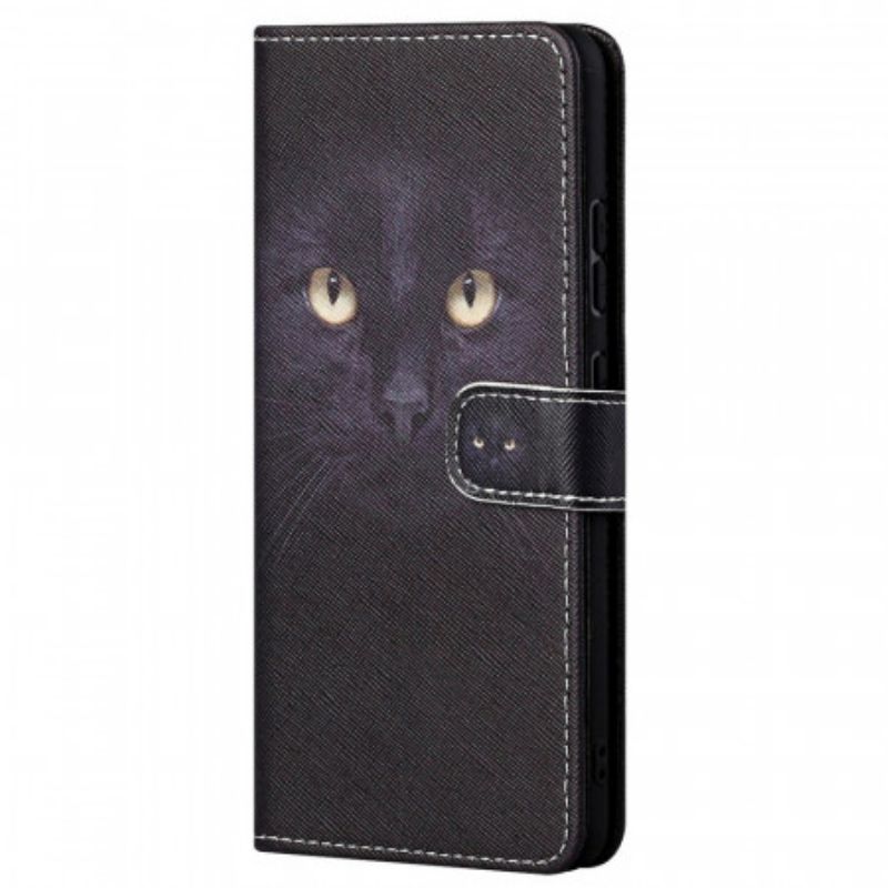 Kožené Puzdro Poco M4 Pro 5G Strappy Black Cat Eyes