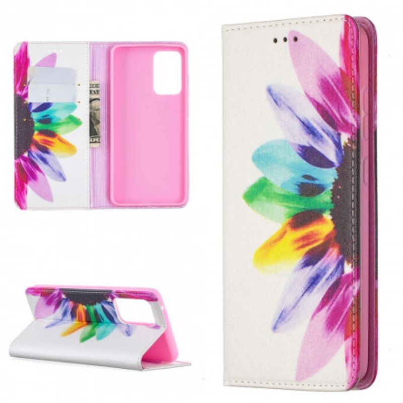 Flipové Puzdro Samsung Galaxy A52 4G / A52 5G / A52s 5G Kožené Puzdro Akvarelový Kvet