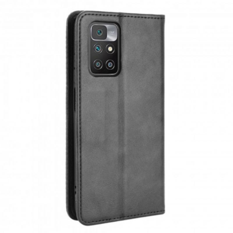 Flipové Puzdro Xiaomi Redmi 10 Kožené Puzdro Štylizovaný Efekt Vintage Kože