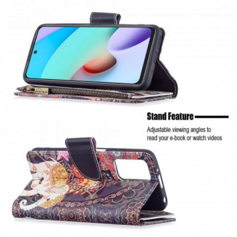 Flipové Puzdro Xiaomi Redmi 10 Vrecko Na Zips Slona
