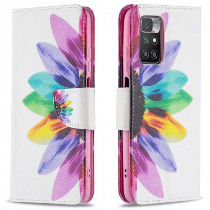 Kožené Puzdro Xiaomi Redmi 10 Akvarelový Kvet