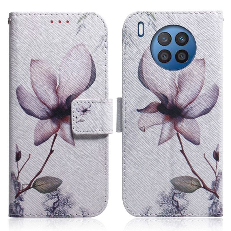 Kožené Puzdro Honor 50 Lite Kvet Dusty Pink