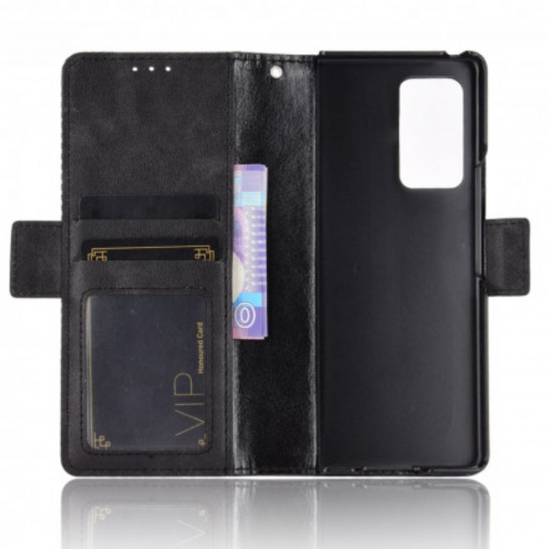Flipové Puzdro Samsung Galaxy Z Fold 2 Efekt Štylizovanej Kože