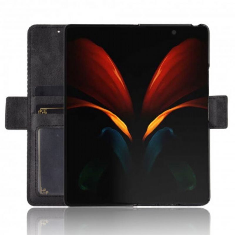 Flipové Puzdro Samsung Galaxy Z Fold 2 Efekt Štylizovanej Kože