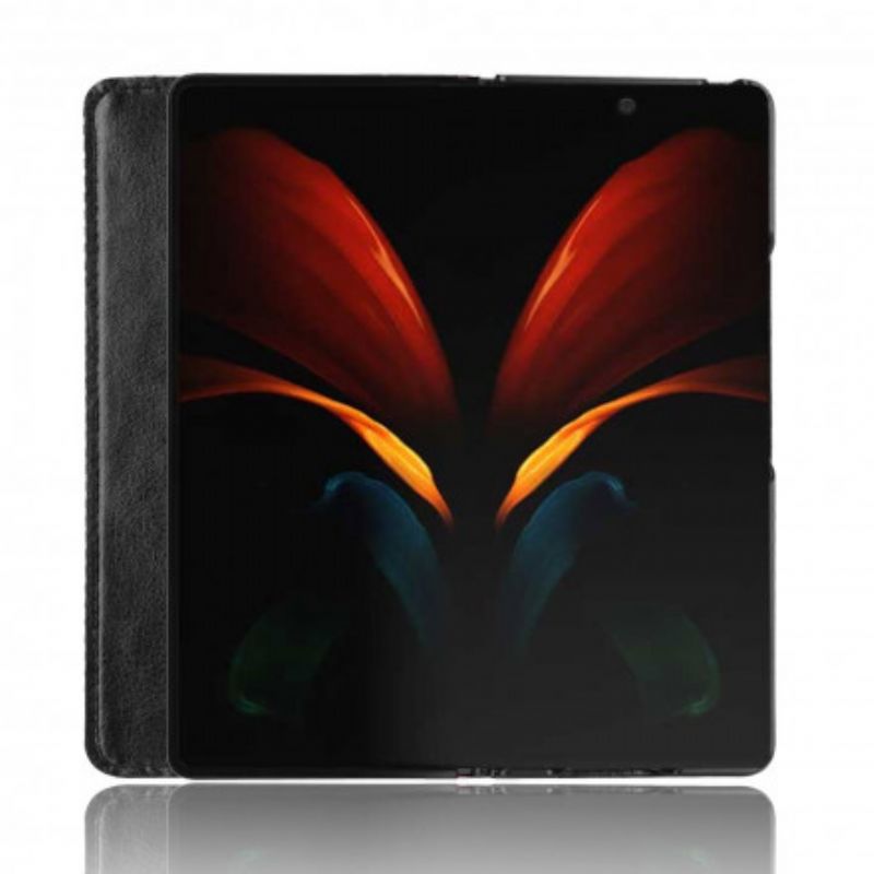 Flipové Puzdro Samsung Galaxy Z Fold 2 Kožené Puzdro Efekt Štylizovanej Kože