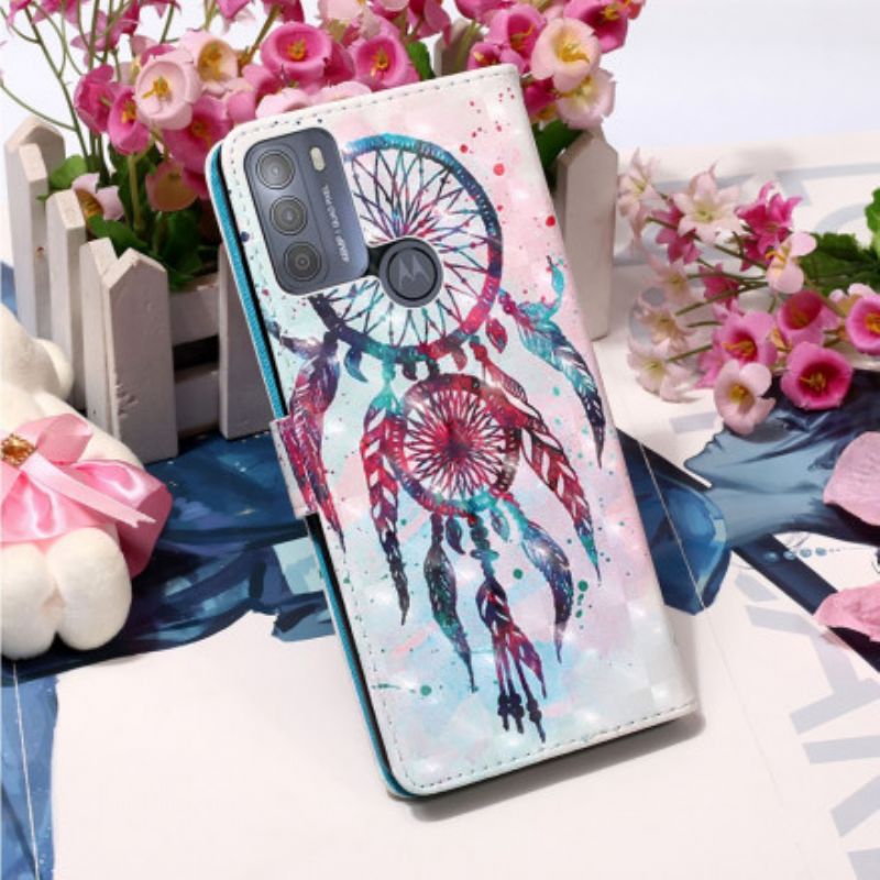 Kožené Puzdro Moto G50 Akvarelový Lapač Snov
