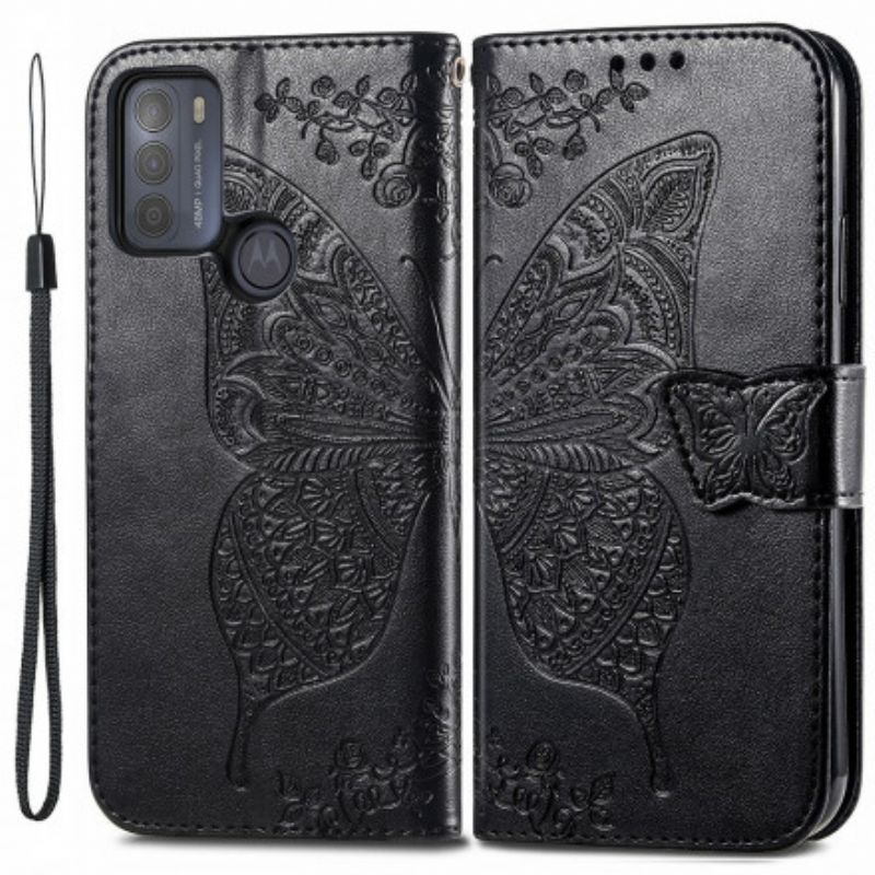 Peňaženkový Kryt Moto G50 Polovičný Motýľ