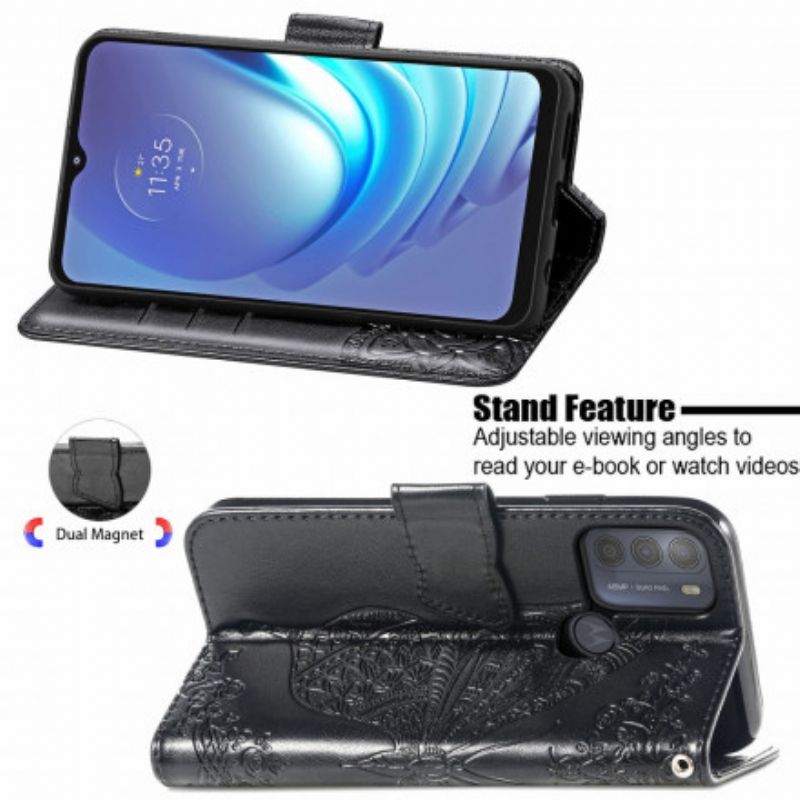 Peňaženkový Kryt Moto G50 Polovičný Motýľ