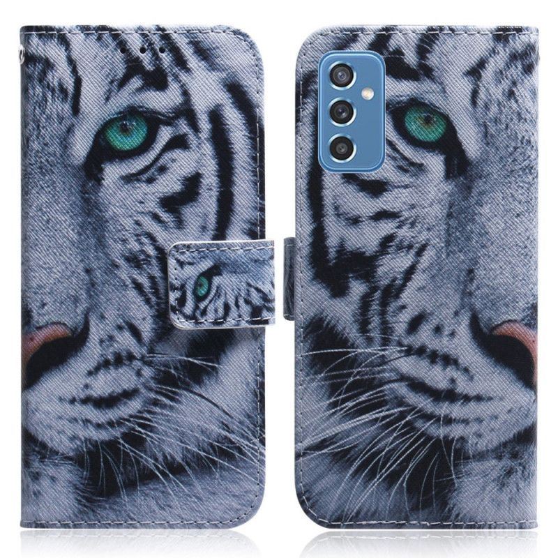 Kožené Puzdro Samsung Galaxy M52 5G Biely Tiger