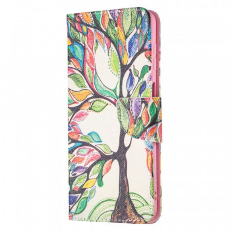 Kožené Puzdro Samsung Galaxy M52 5G Dúhový Strom