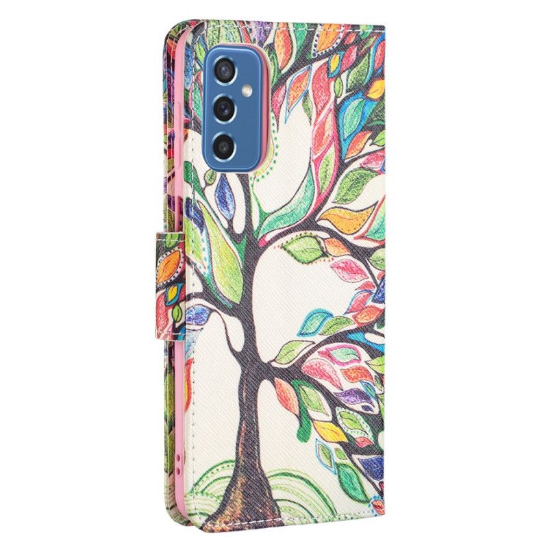 Kožené Puzdro Samsung Galaxy M52 5G Dúhový Strom