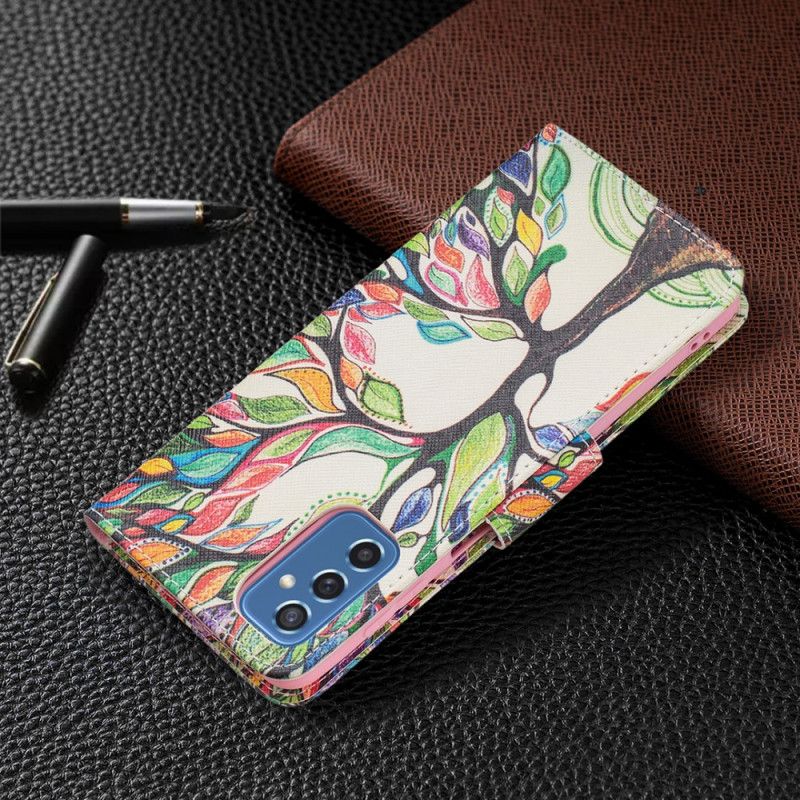 Kožené Puzdro Samsung Galaxy M52 5G Dúhový Strom