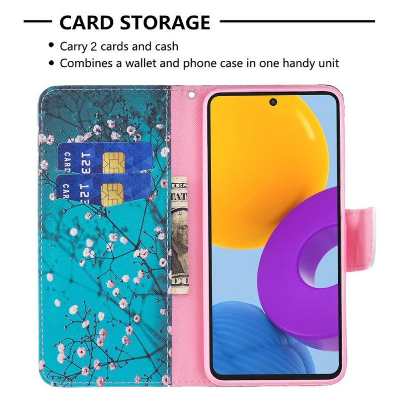 Kožené Puzdro Samsung Galaxy M52 5G Kvitnúci Strom