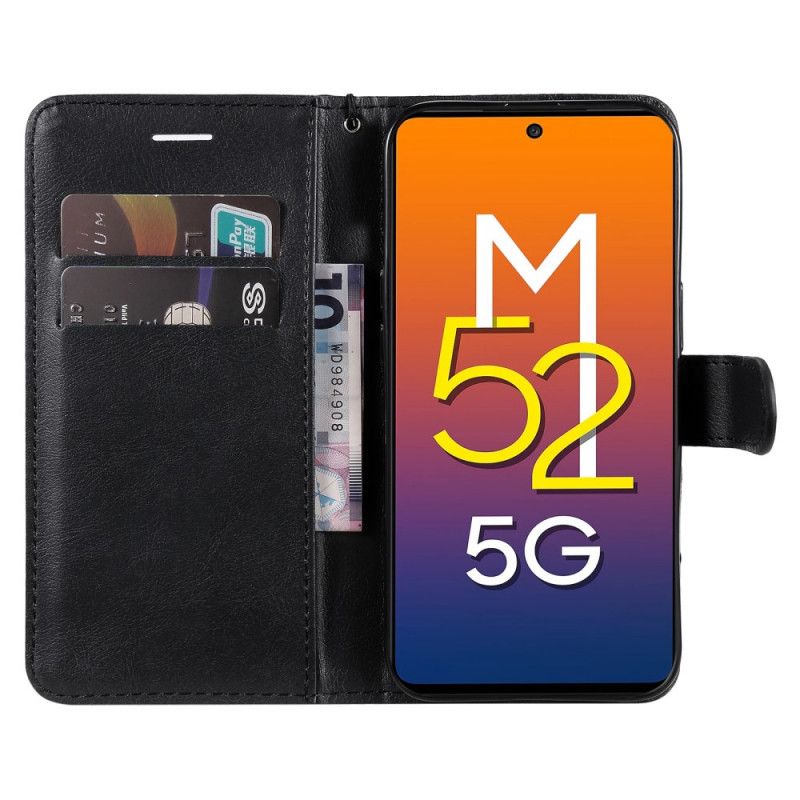 Kožené Puzdro Samsung Galaxy M52 5G Remienok Z Matnej Kože