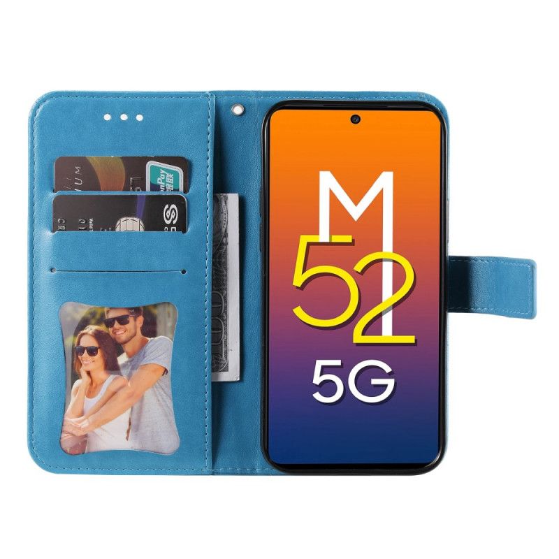 Peňaženkový Kryt Samsung Galaxy M52 5G Kvety Mandaly