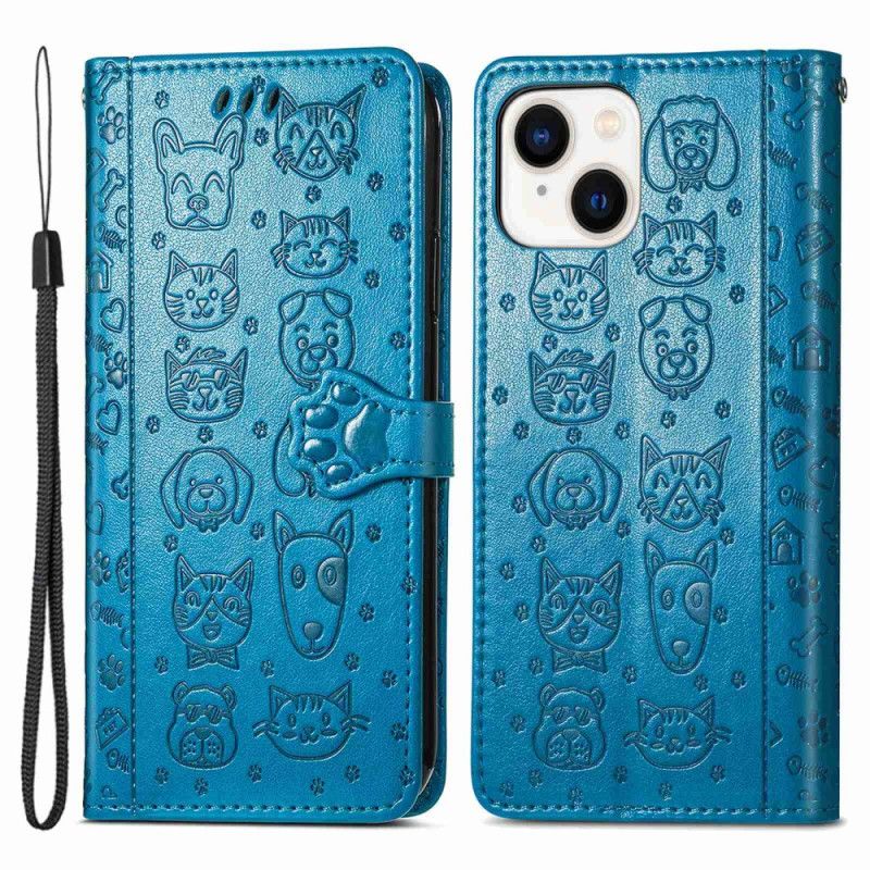 Kožené Puzdro iPhone 14 Animované Zvieratá