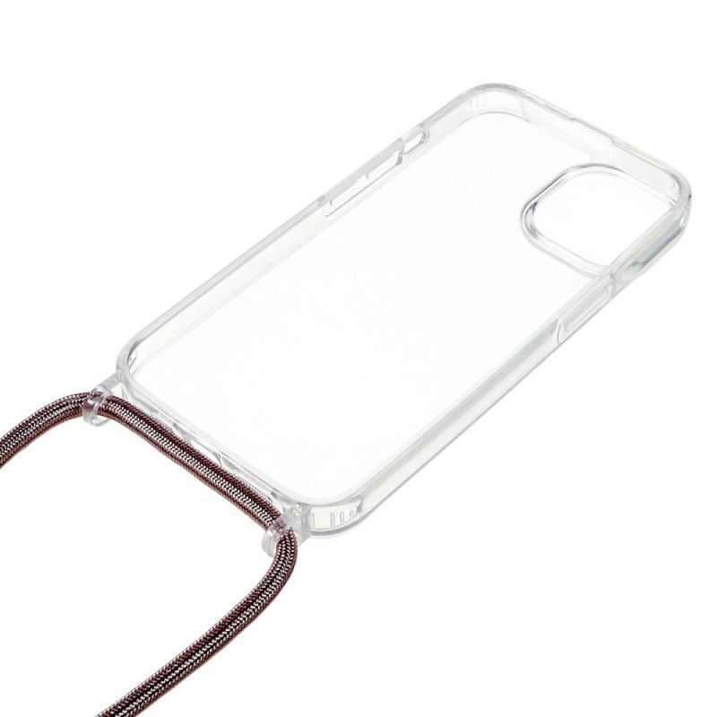 Kryt iPhone 14 Priehľadná S Farebnou Šnúrkou