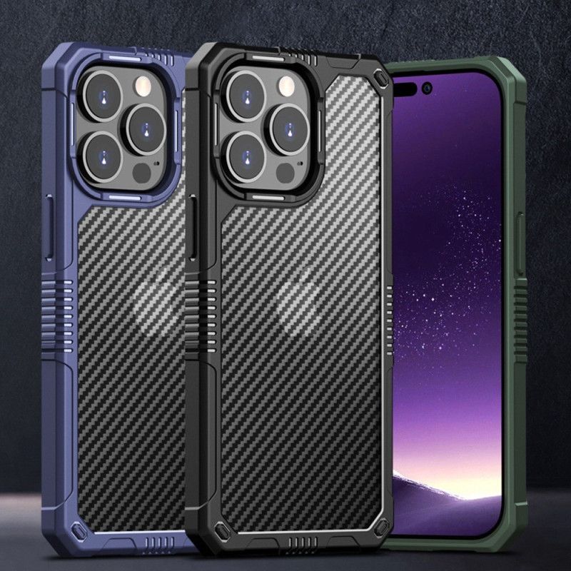 Kryt iPhone 14 Priesvitné Uhlíkové Vlákno