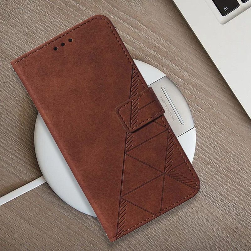 Peňaženkový Kryt iPhone 14 Trojuholníky Popruhov