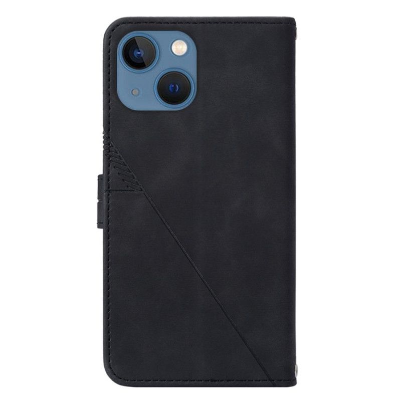 Peňaženkový Kryt iPhone 14 Trojuholníky Popruhov