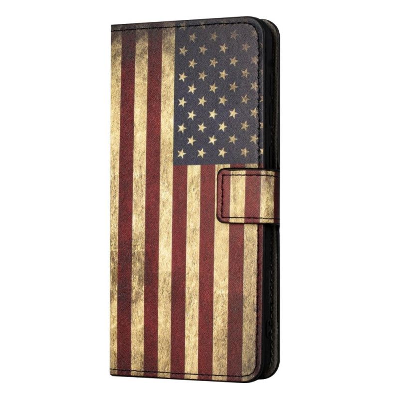 Peňaženkový Kryt iPhone 14 Vintage Americká Vlajka