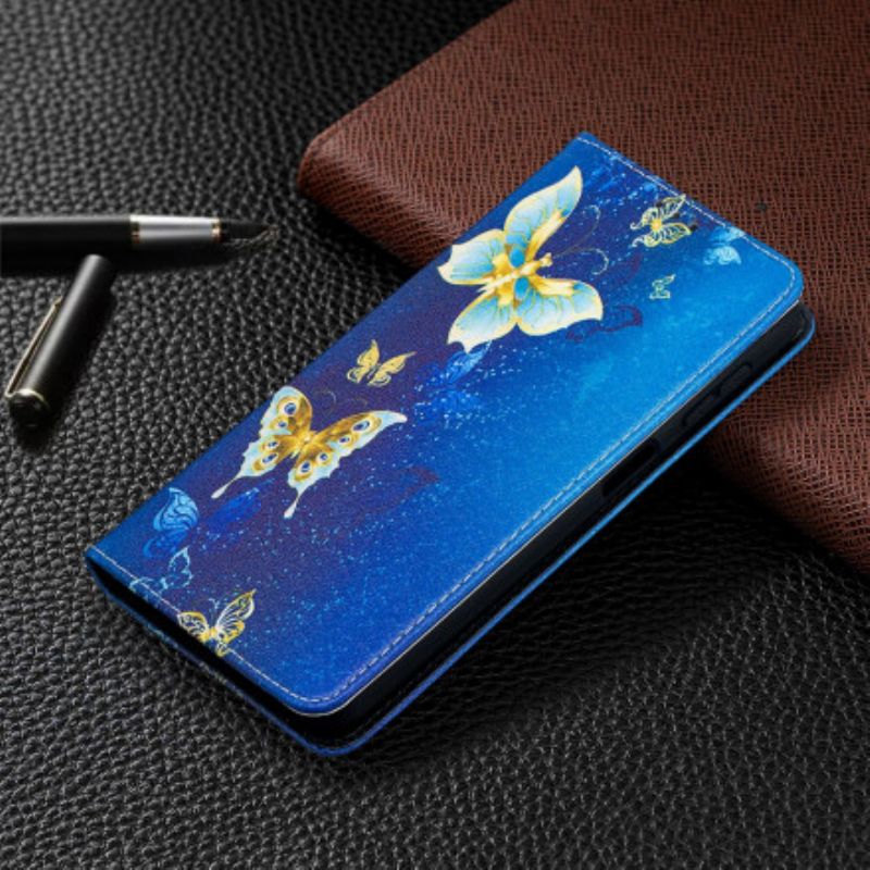 Flipové Puzdro Samsung Galaxy A32 5G Kožené Puzdro Farebné Motýle