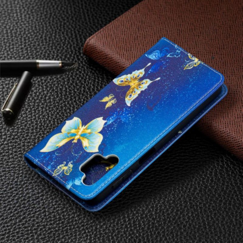 Flipové Puzdro Samsung Galaxy A32 5G Kožené Puzdro Farebné Motýle