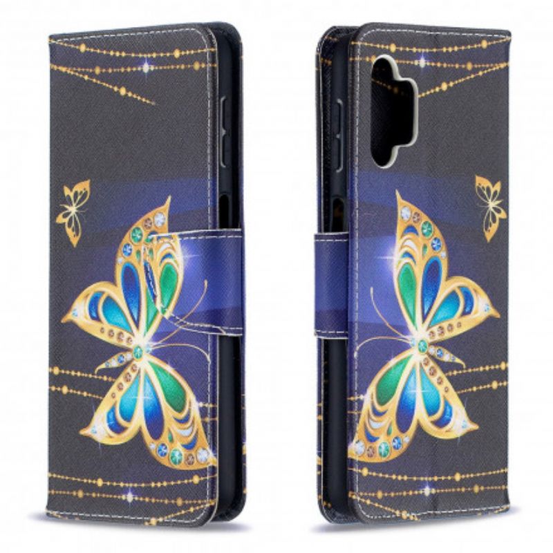 Kožené Puzdro Samsung Galaxy A32 5G Motýlí Králi