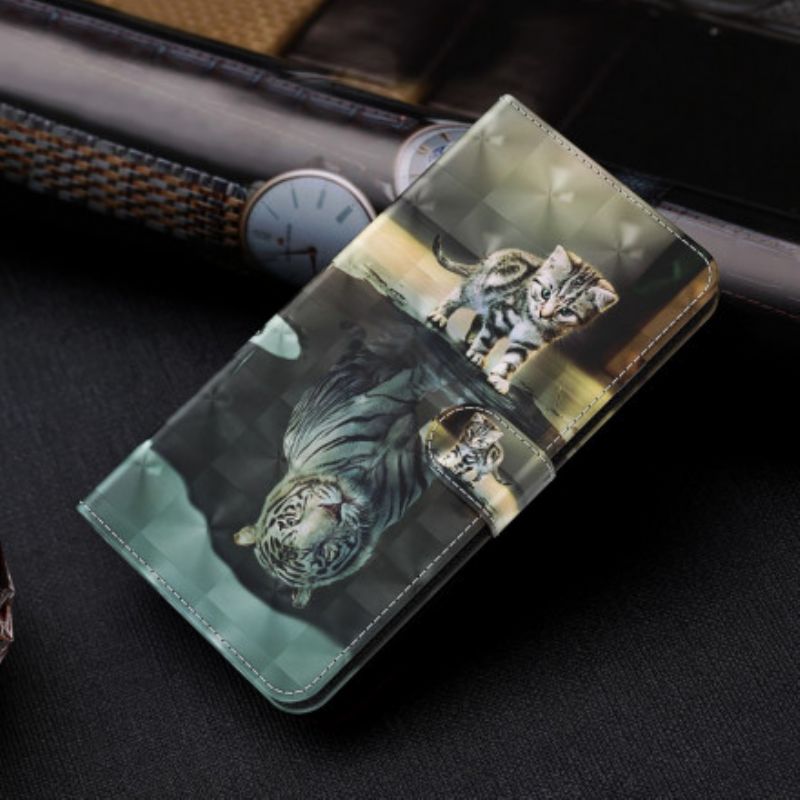 Kožené Puzdro Samsung Galaxy A32 5G Svetelný Bod Ernest The Tiger