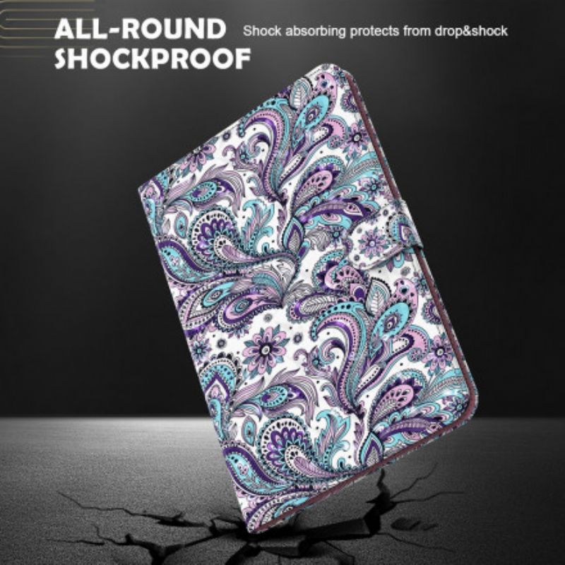 Kožené Puzdro Samsung Galaxy Tab S8 / Tab S7 Paisley Vzor Z Umelej Kože