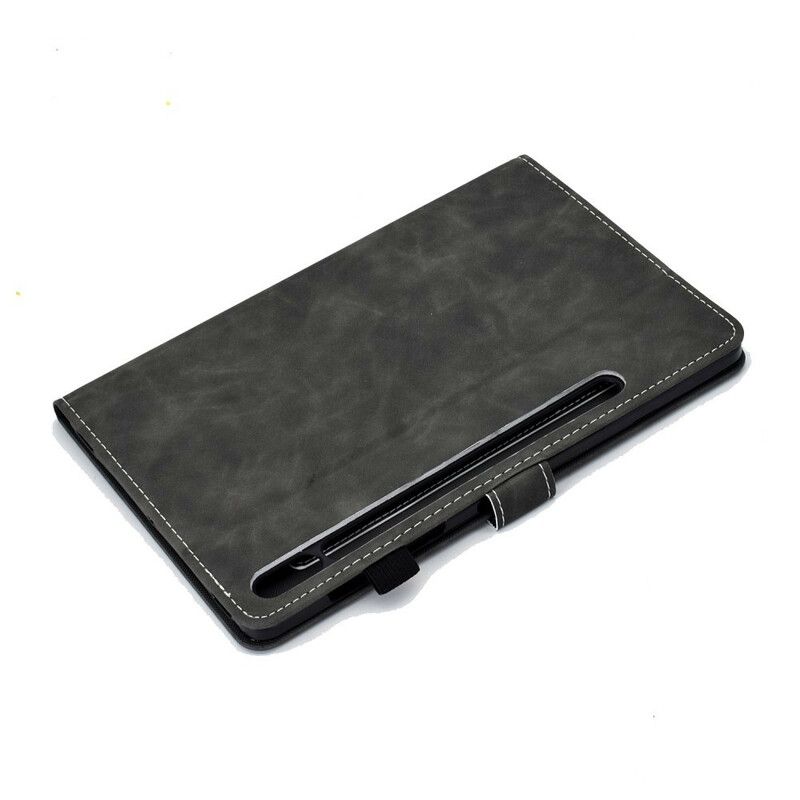 Kožené Puzdro Samsung Galaxy Tab S8 / Tab S7 Vintage Dizajn S Koženým Efektom