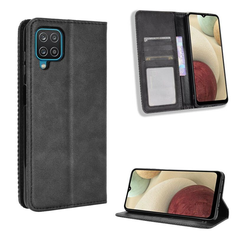 Flipové Puzdro Samsung Galaxy M12 / A12 Kožené Puzdro Štylizovaný Efekt Vintage Kože