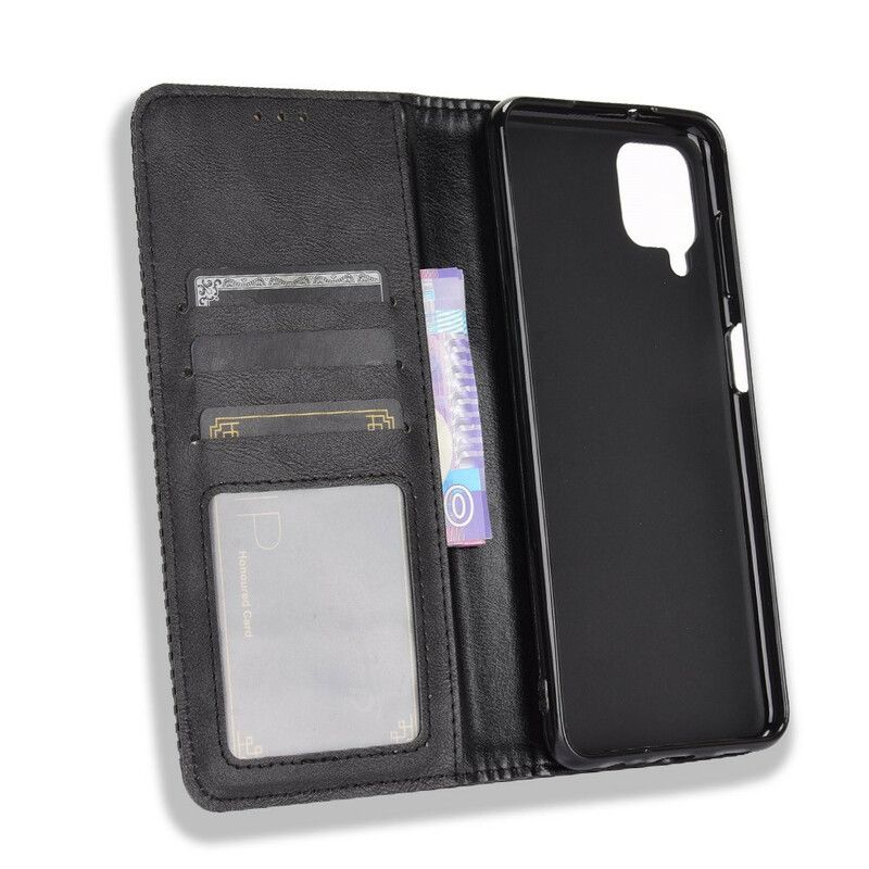 Flipové Puzdro Samsung Galaxy M12 / A12 Kožené Puzdro Štylizovaný Efekt Vintage Kože